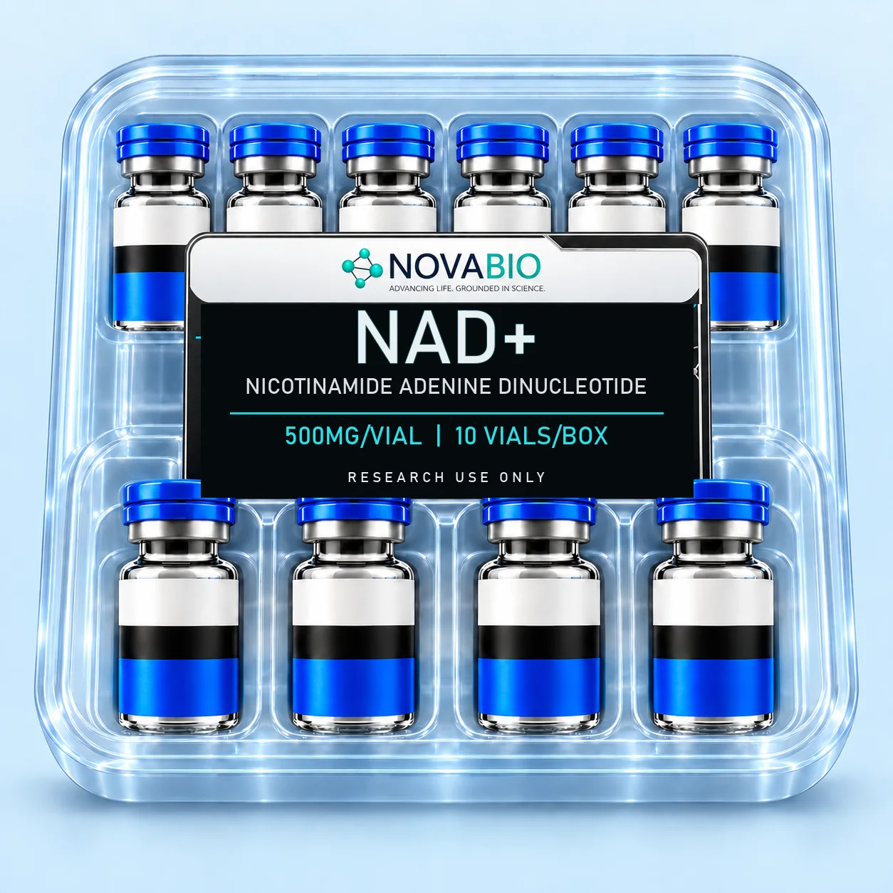 NOVABIO NAD+ 500MG per vial, 10 VIALS research product
