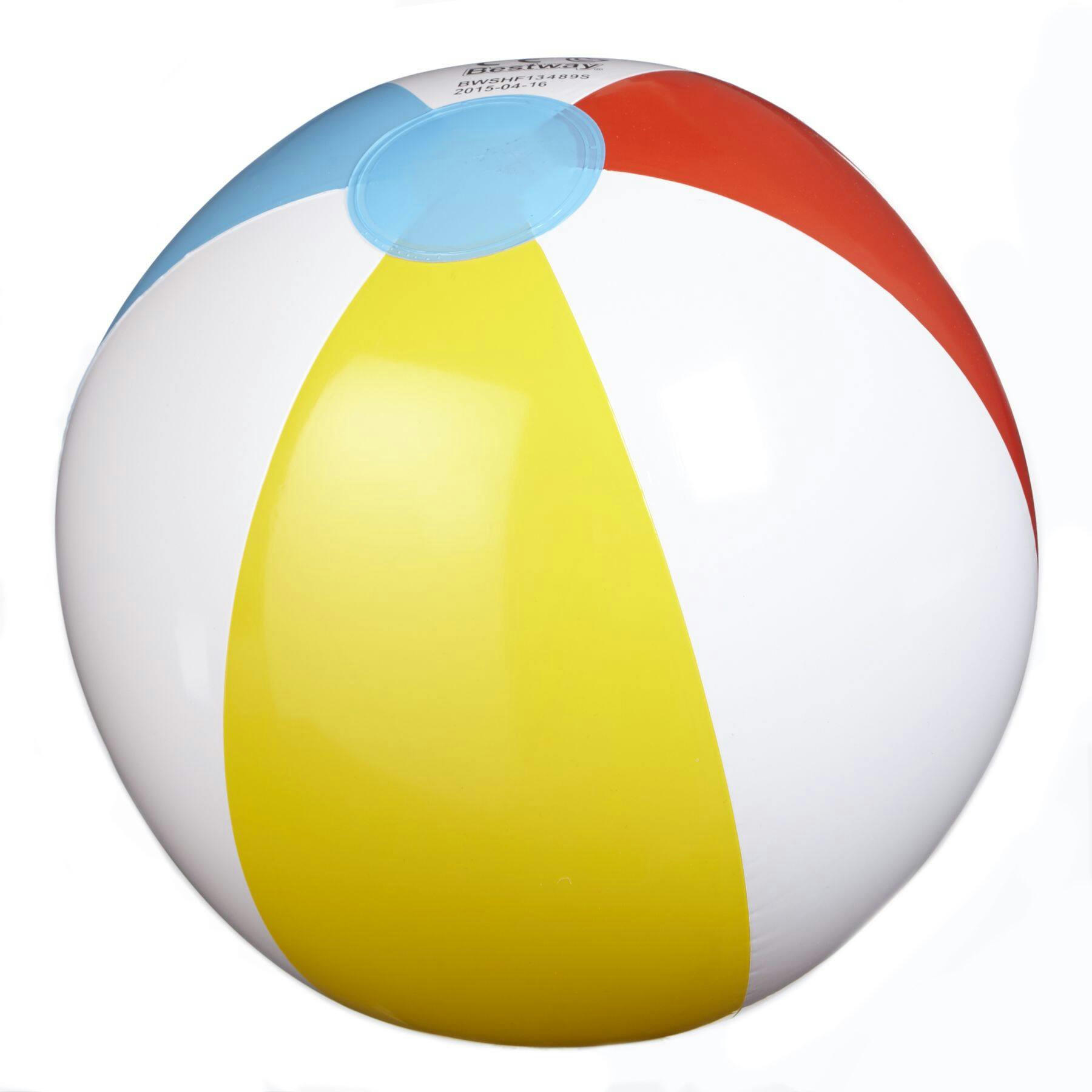 Inflatable Round Colourful Pool Beach Ball, 16-in