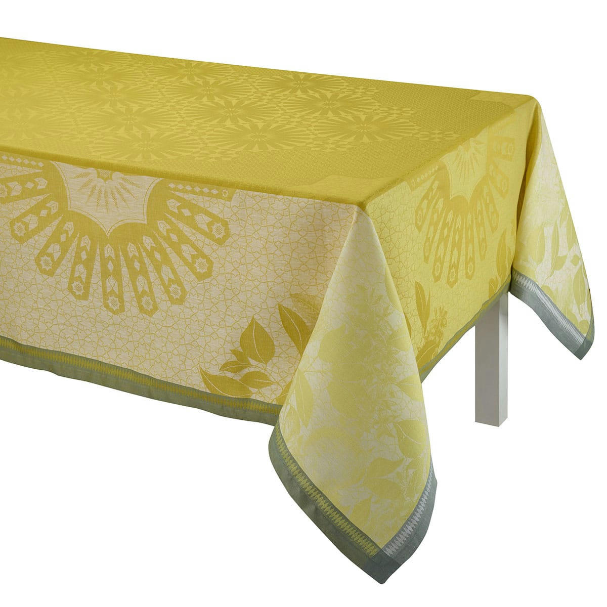 JARDIN D'ORIENT - Nappe en lin cedrat 220 x 380