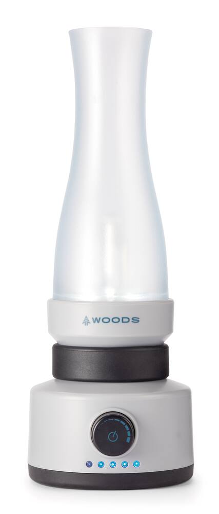Woods MANTLE Rechargeable LED Camp Lantern w/ USB Ports & LED Indicator, 150 Lumen