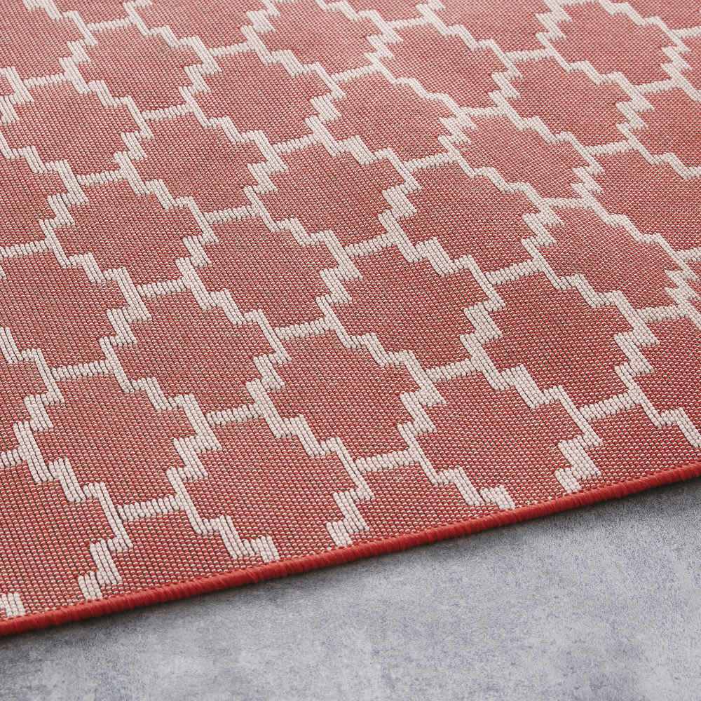 AZULEJOS - Tapis orange à motifs multicolores 140x200