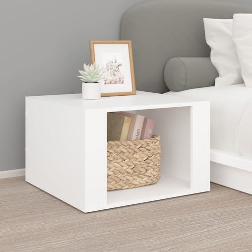 NNEVL Bedside Table White 57x55x36 cm Engineered Wood