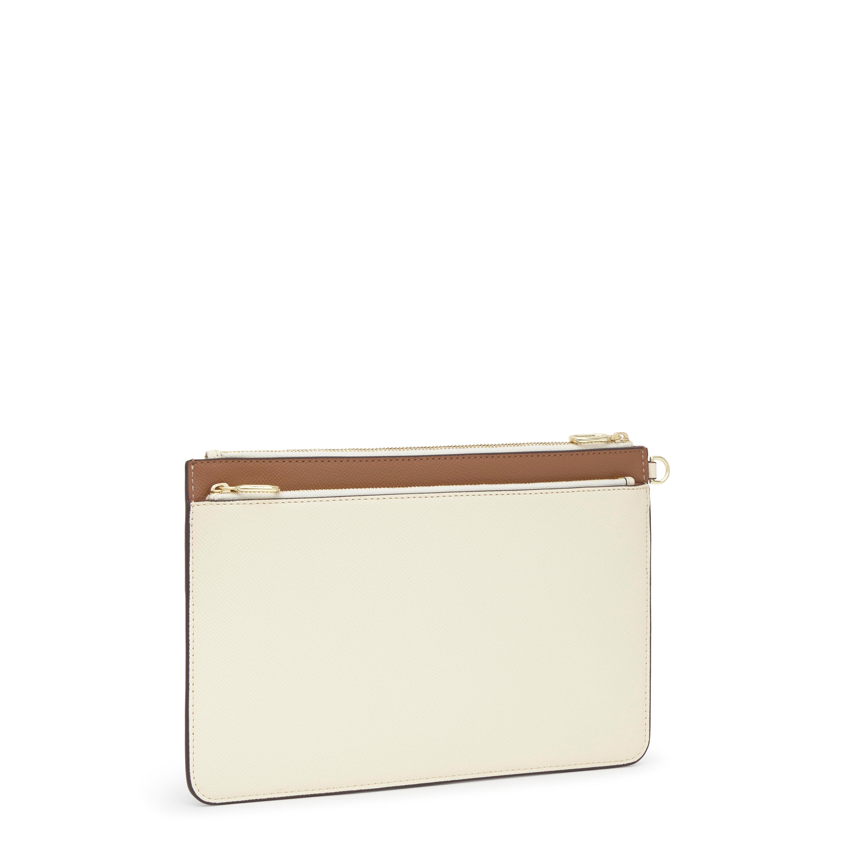 Clutch moca Audree Saffiano