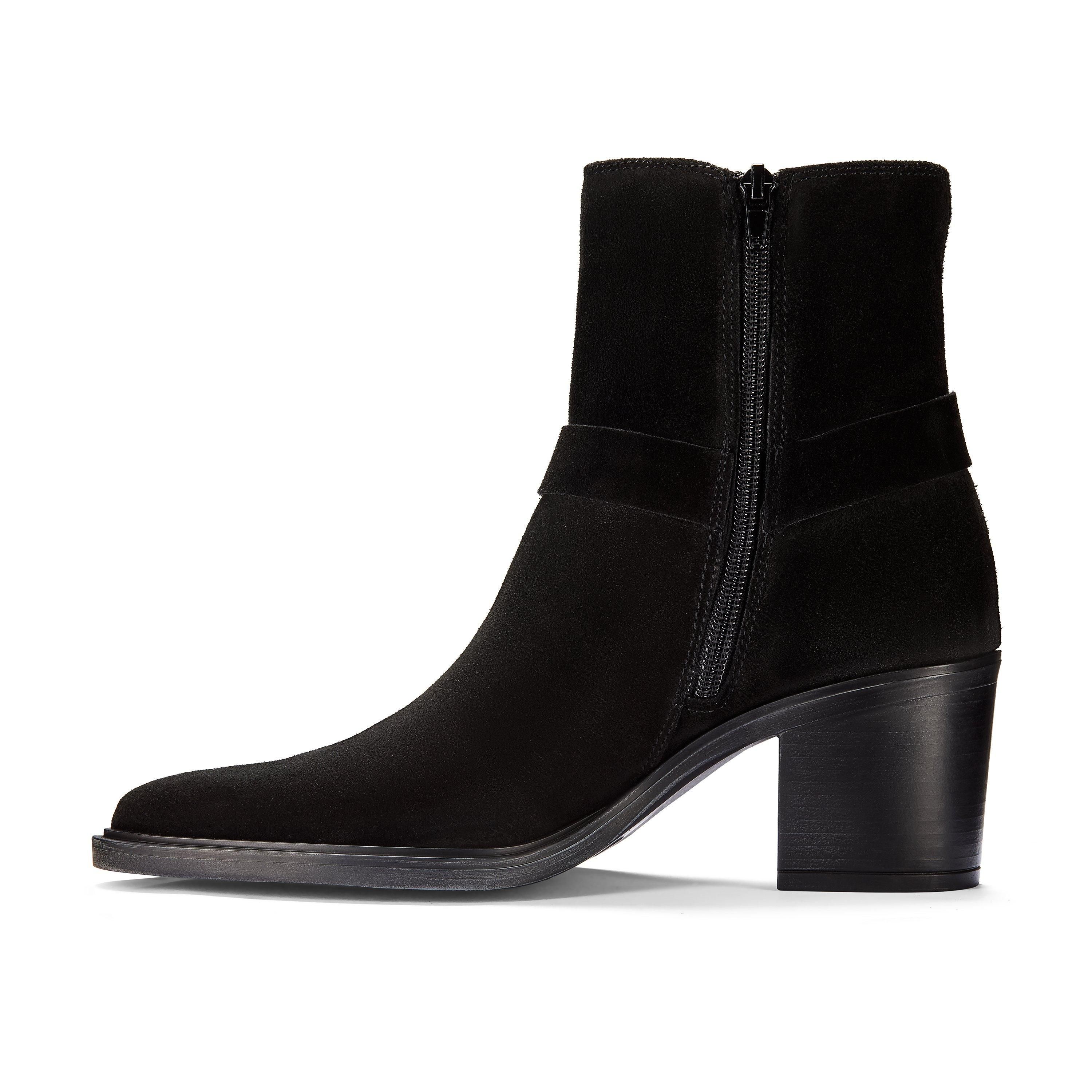 Clarks Jesse Buckle Black Suede Ankle Boots
