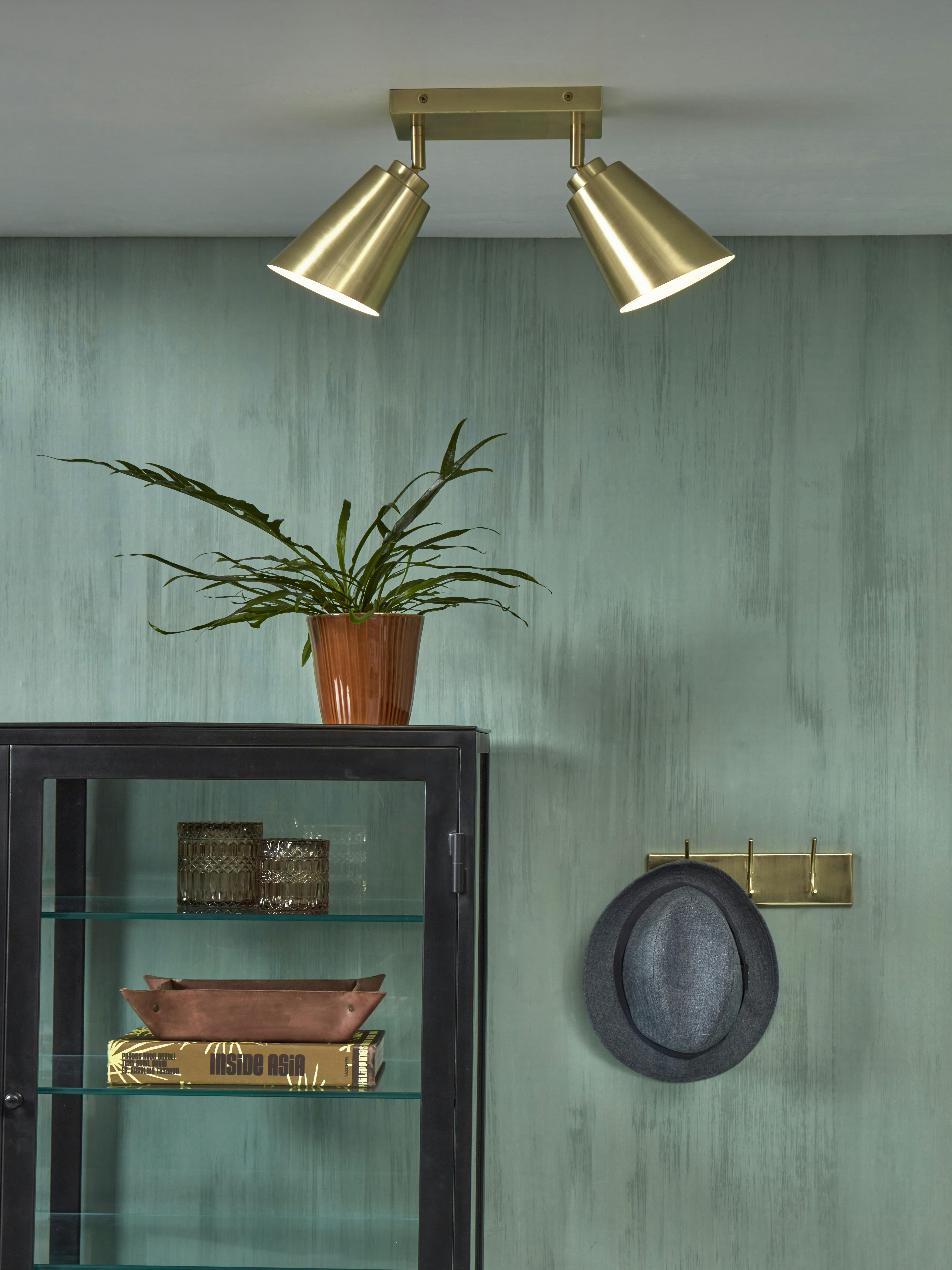 BREMEN - Plafonnier en fer  or, h. 24cm