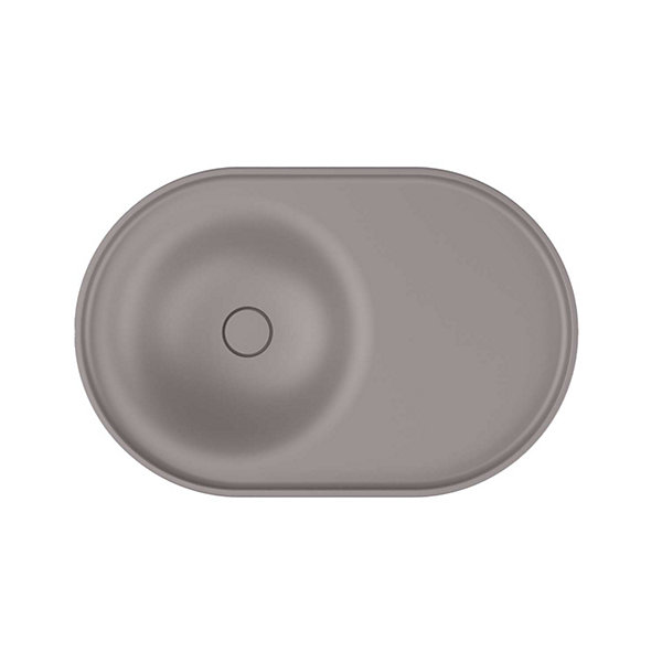 Lavabo semi-encastré POALGI résine Wraitom 64x14,5x42 cm gris concret série DAL