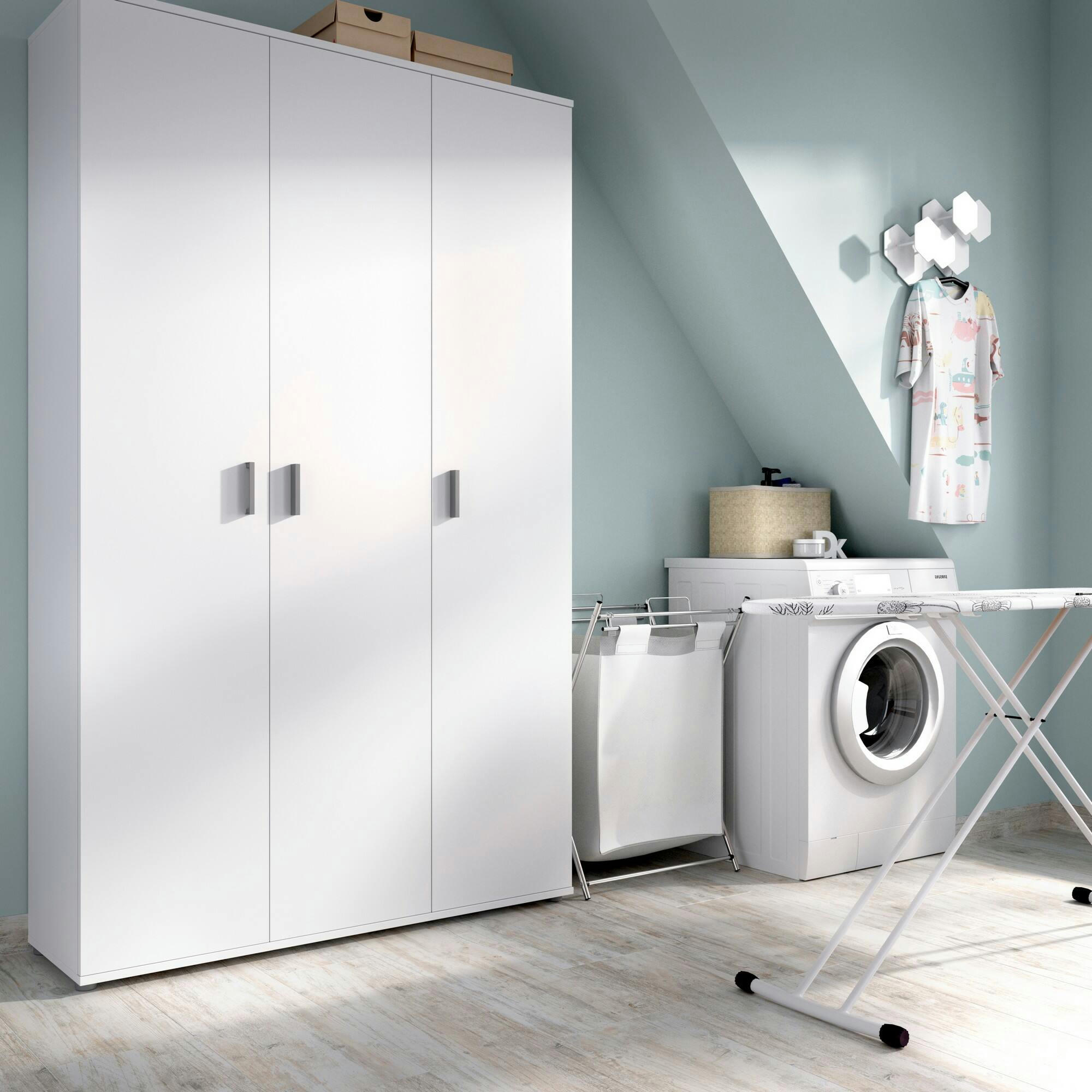 DMELI - Armoire polyvalente en bois blanc