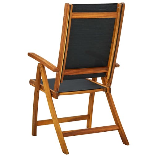 NNEVL Folding Garden Chairs 8 pcs Solid Wood Acacia and Textilene