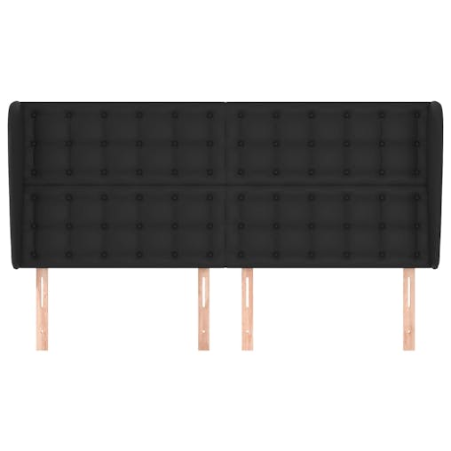 NNEVL Headboard with Ears Black 163x23x118/128 cm Faux Leather