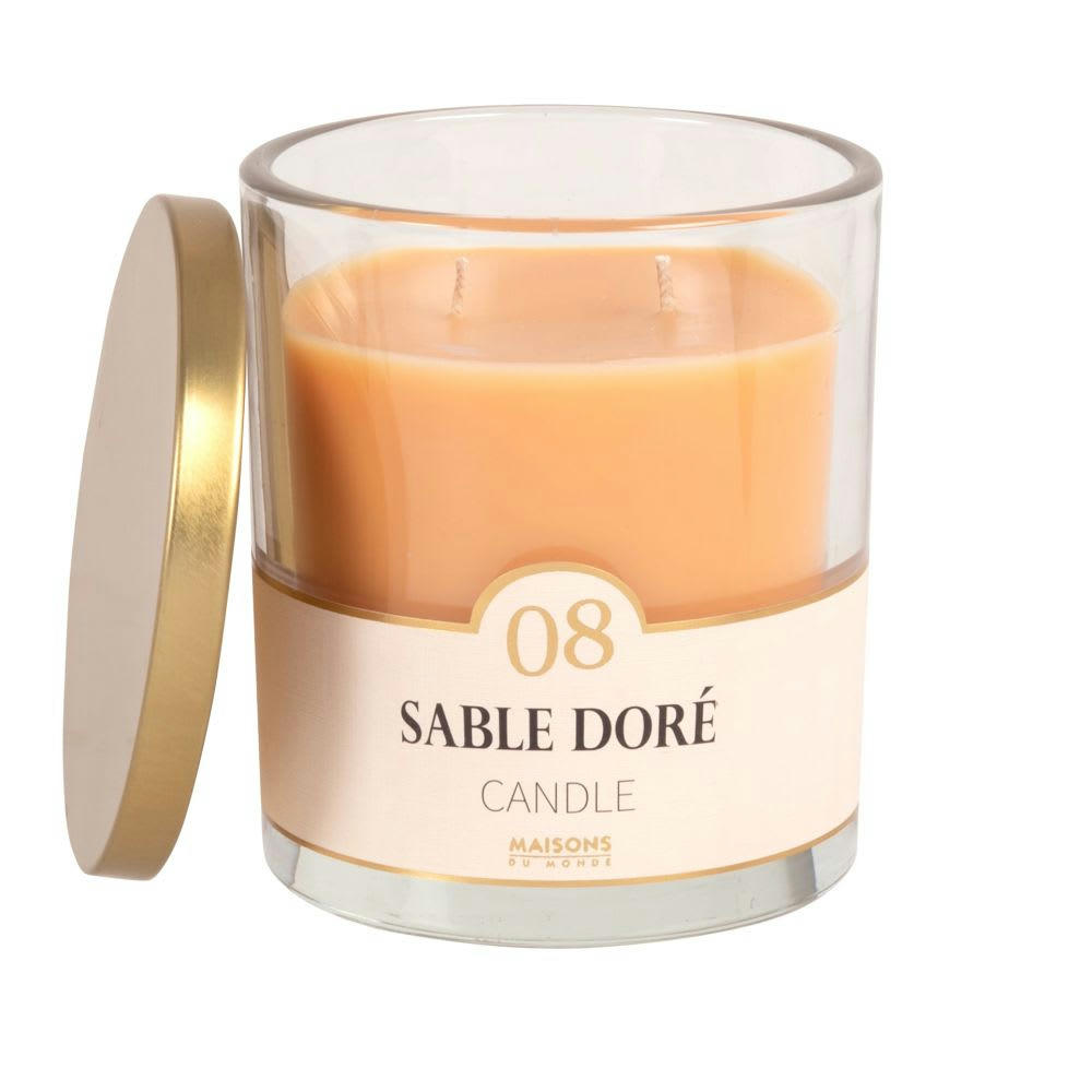 COLORAMA - Bougie parfumée jaune en verre H11, 400g