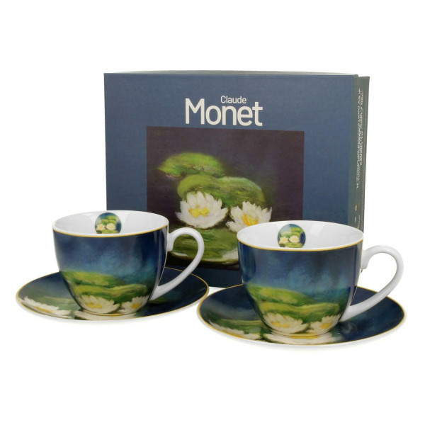Zestaw 2 filiżanek porcelanowych Monet Nenufary 270 ml w eleganckim pudełku