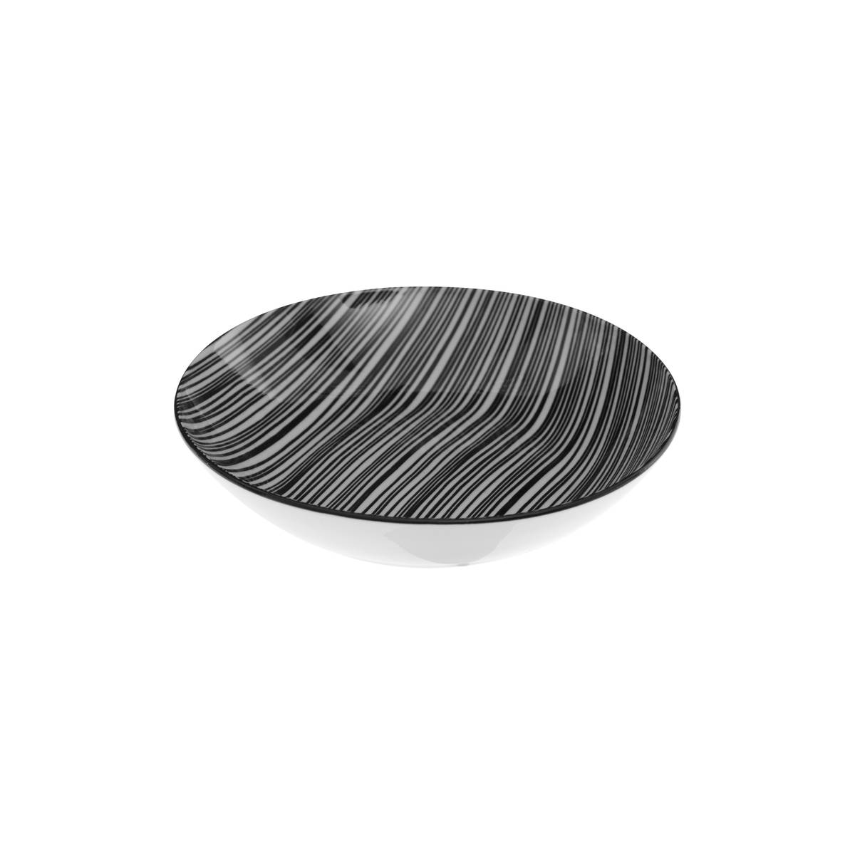 Set of 6 deep plates "Bohemia" D.20 cm, Black & White