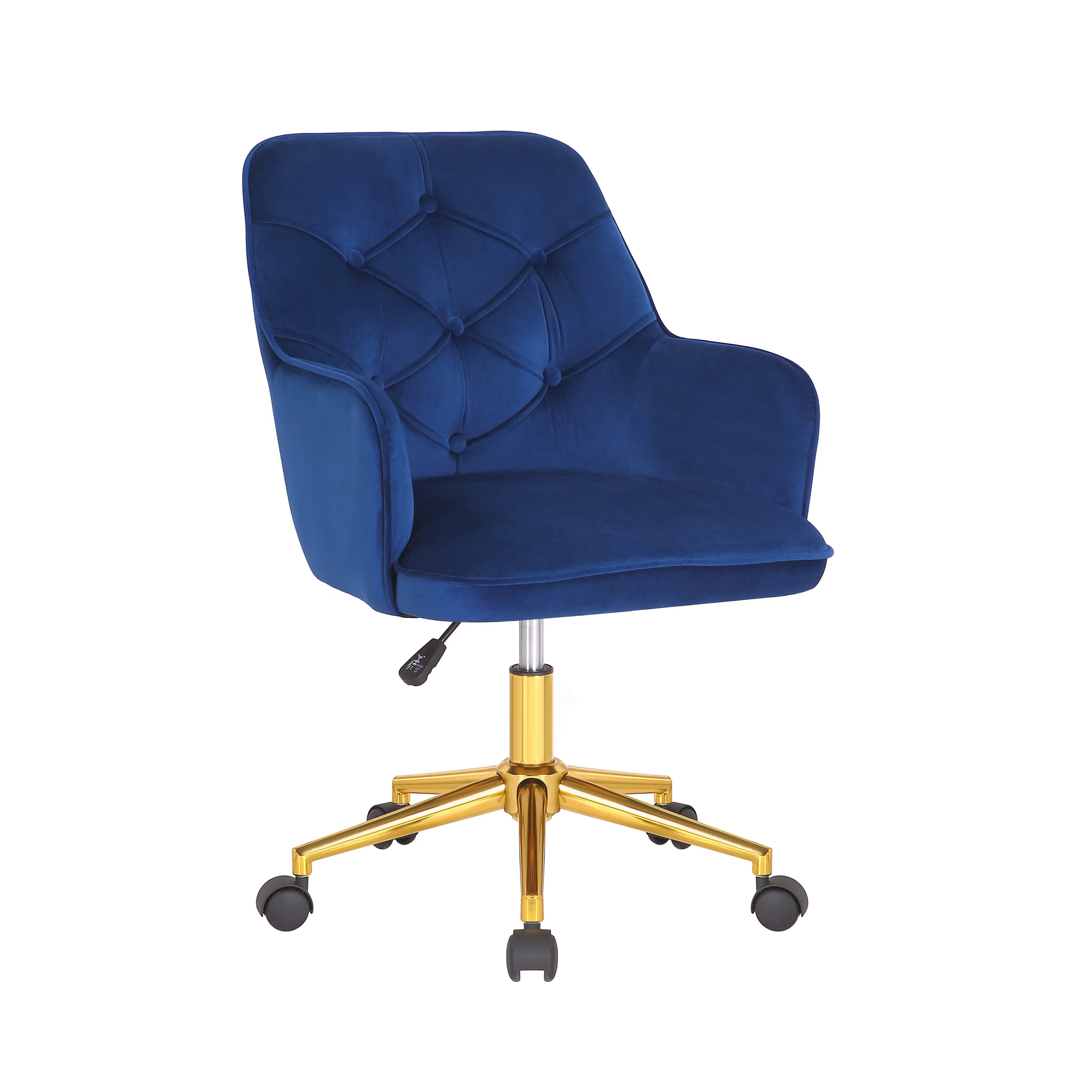 Porthos Home Talea Swivel Office Chair, Velvet Upholstery, Gold Chrome Legs