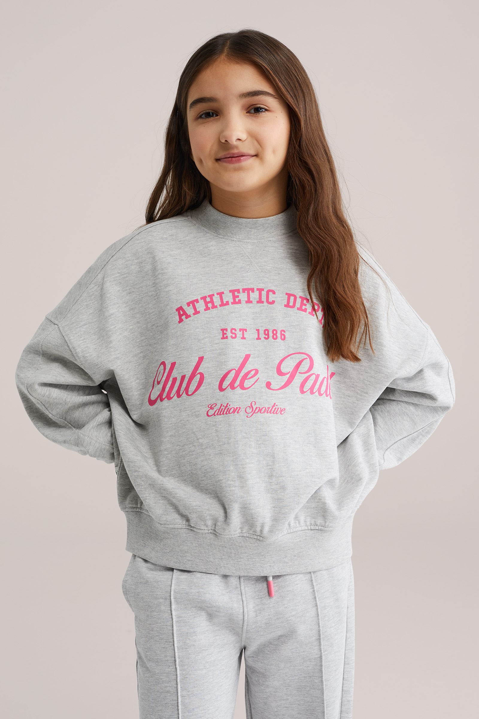 Meisjes oversized sweater met print