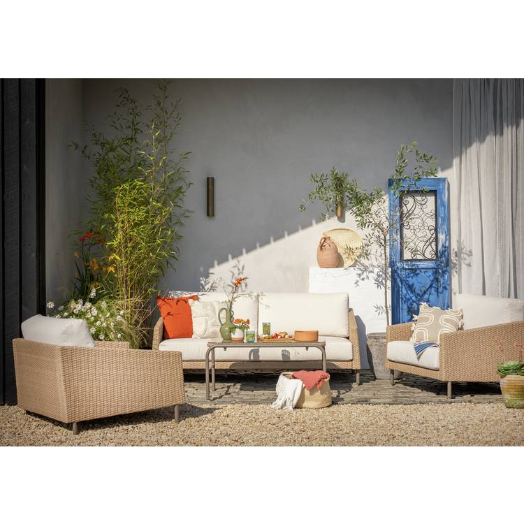 Habitat Ella 5 Seater Rattan Effect Garden Sofa Set- Natural