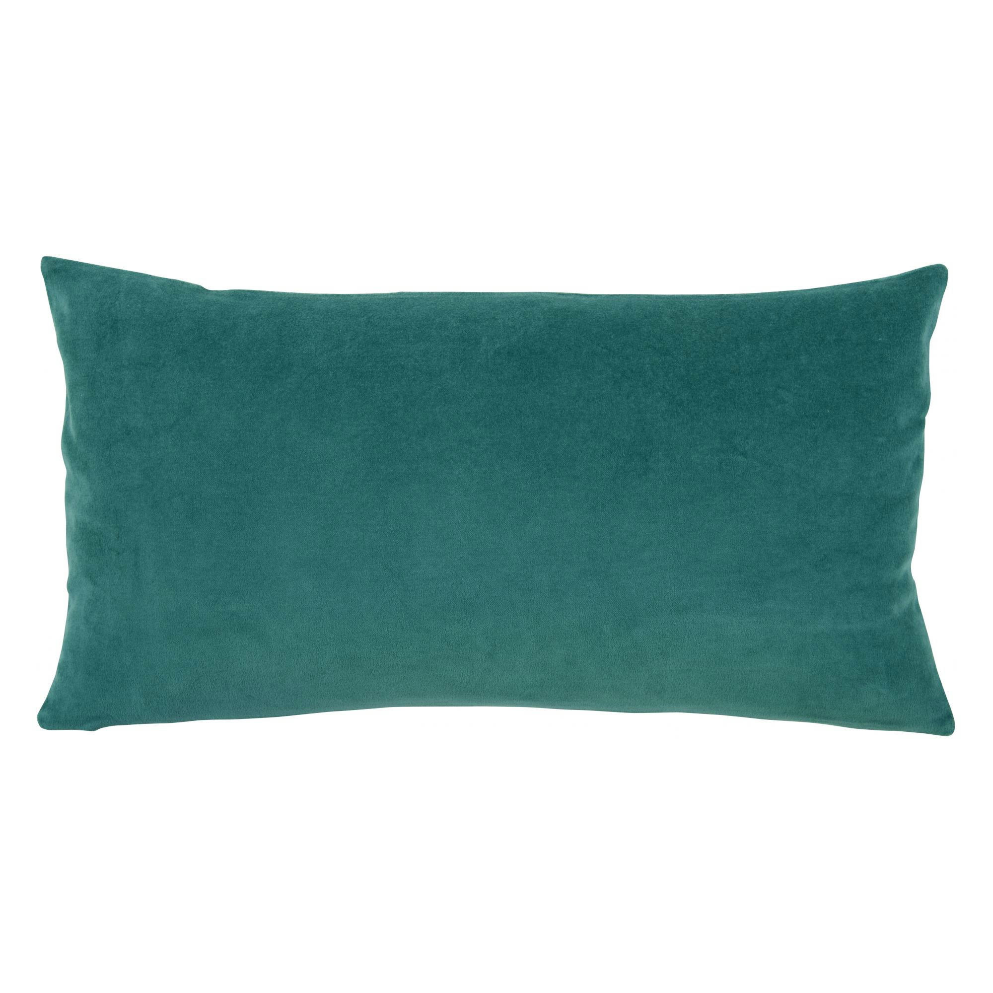 ELISE - Coussin  en coton vert de gris 30 x 50