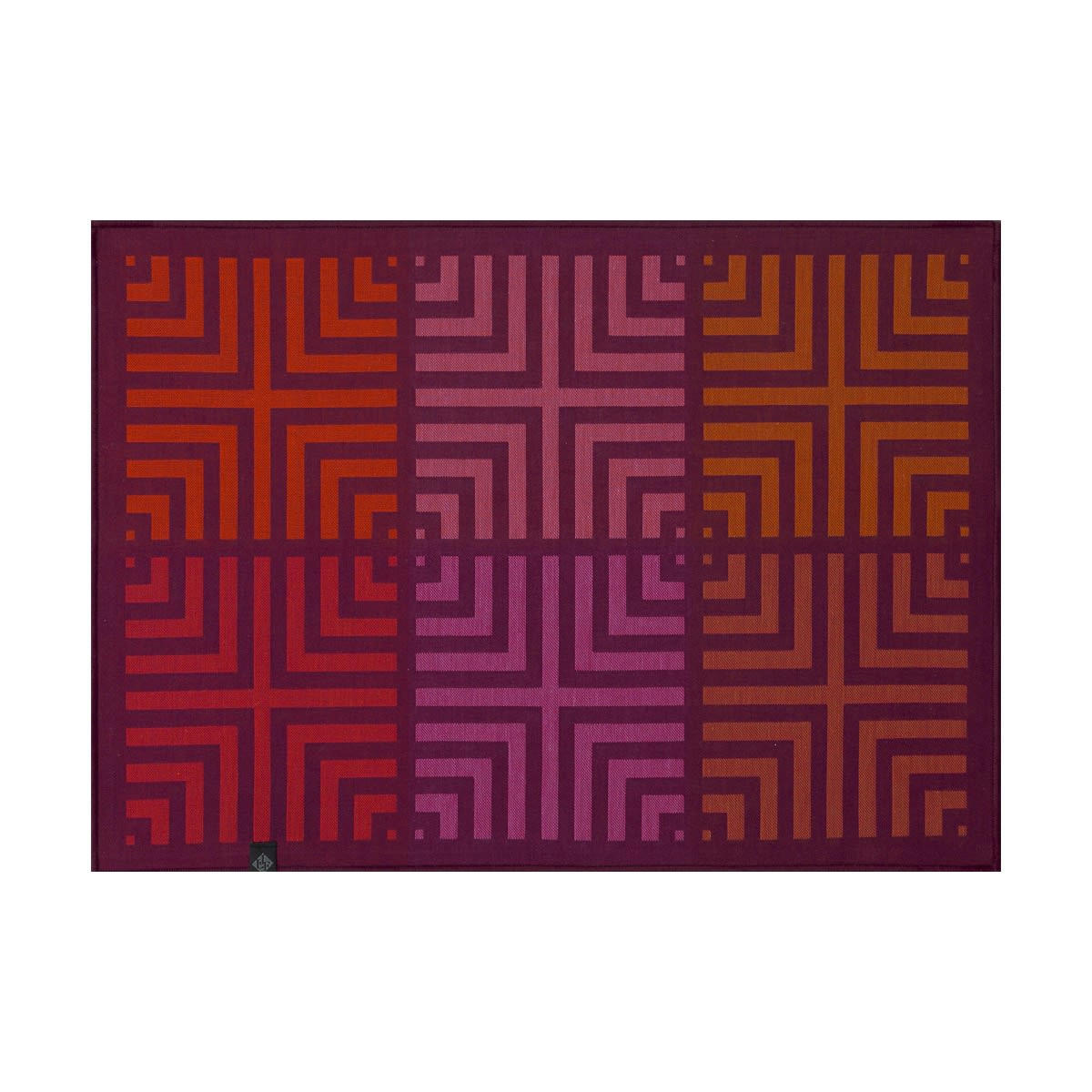 KALÉIDOSCOPE - Set de table en coton illusion prune 50 x 36