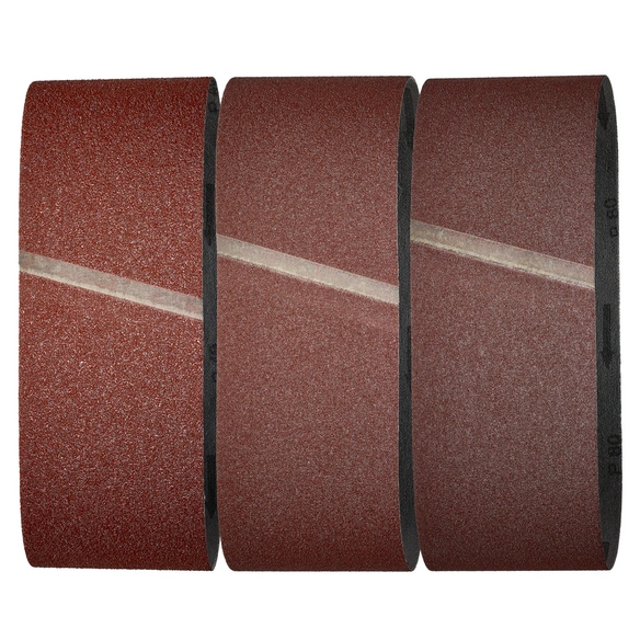 Schleifband, Körnung: k40/k80/k120, Korund, rot