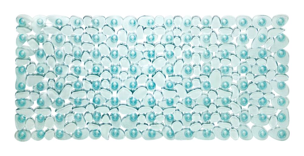 For Living Pebble Non-slip Back Bath Tub Mat, Blue, 27-in x 14-in