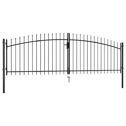 NNEVL Double Door Fence Gate with Spear Top 400x200 cm