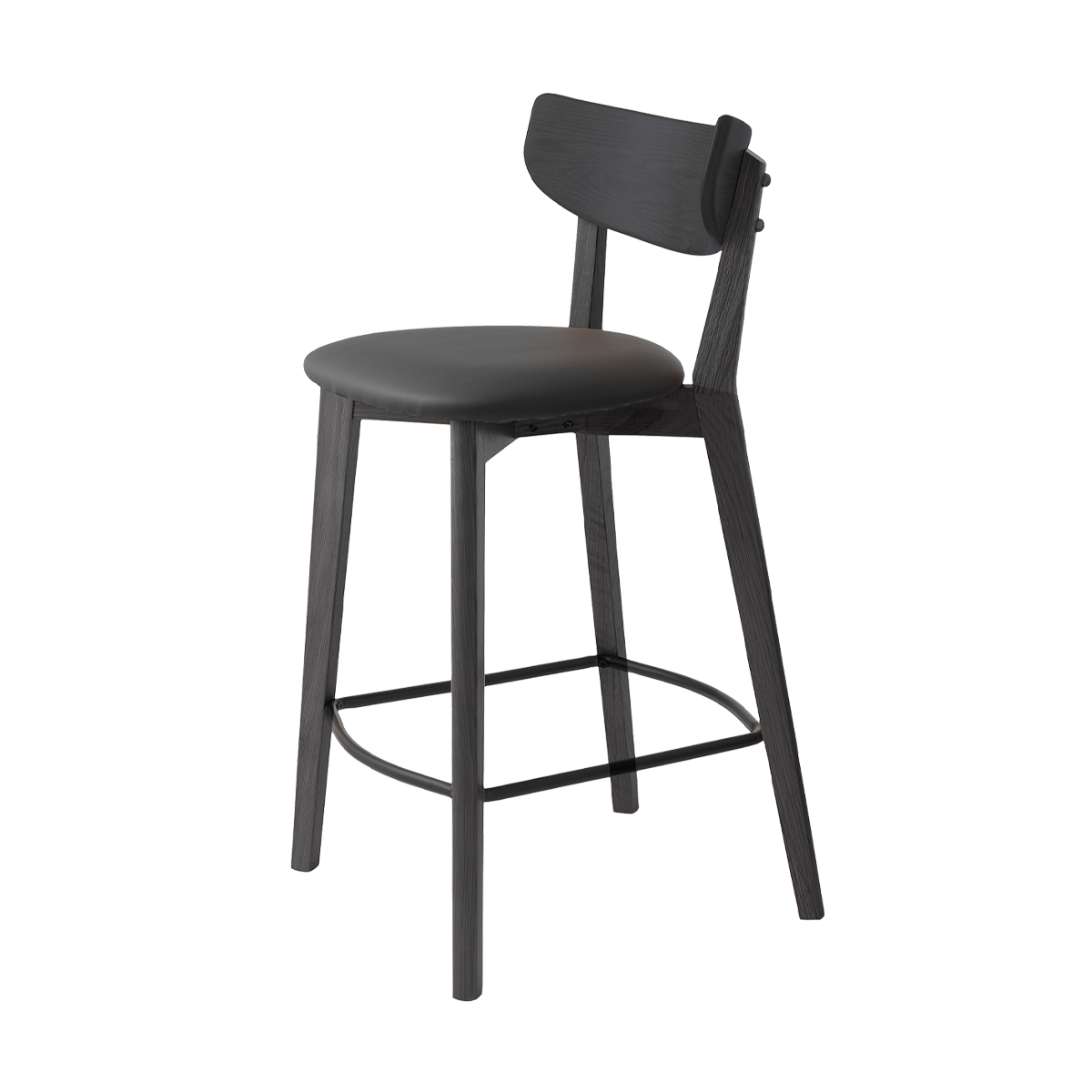 Olivine Jack houten barkruk zwart - 65 cm