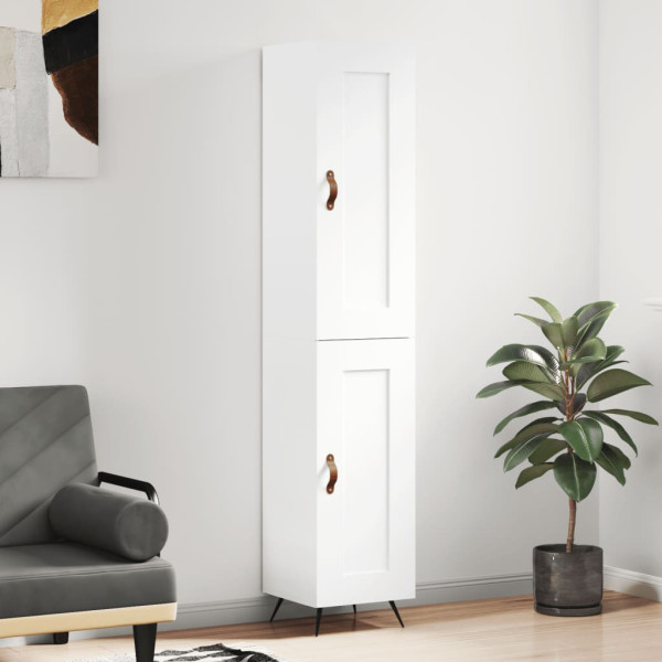 Szafka Biała z Drzwiami 34.5x34x180 cm do Salonu Pokoju Sypialni