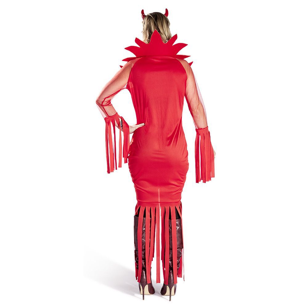 Déguisement adulte Halloween diable robe serre-tête rouge - Taille L