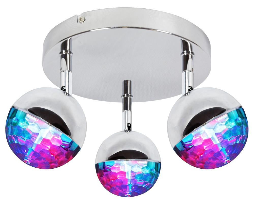 Lampa sufitowa PARTY chromowana wielokolorowy LED 3x3W RGB lm Candellux