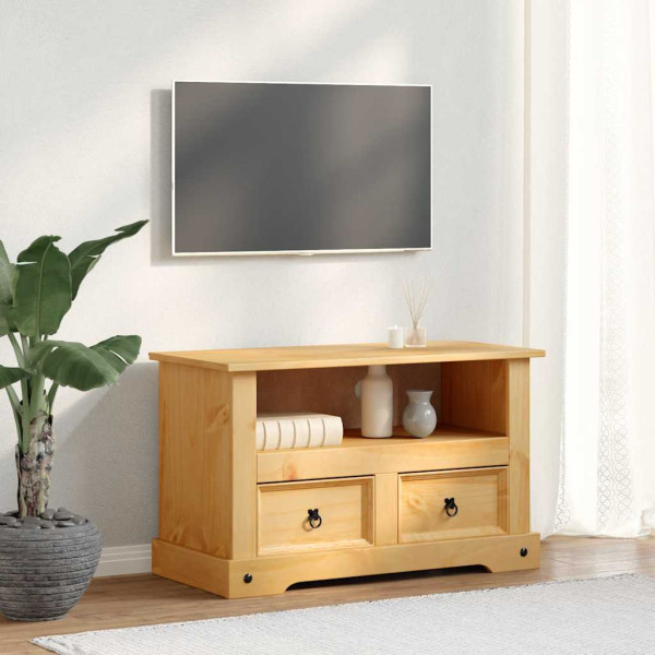 Szafka Pod TV Szafka Pod Telewizor RTV Drewniana Półka 91x43x56 cm