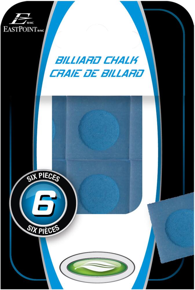 EastPoint Billiard/Pool Cue Chalk, Blue, 6-pk