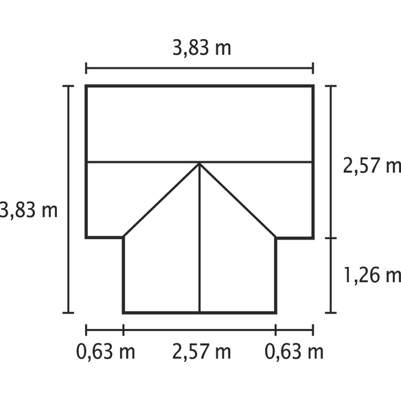 Gewächshaus »Sirona«, 13 m², Aluminium/ESG Glas, winterfest