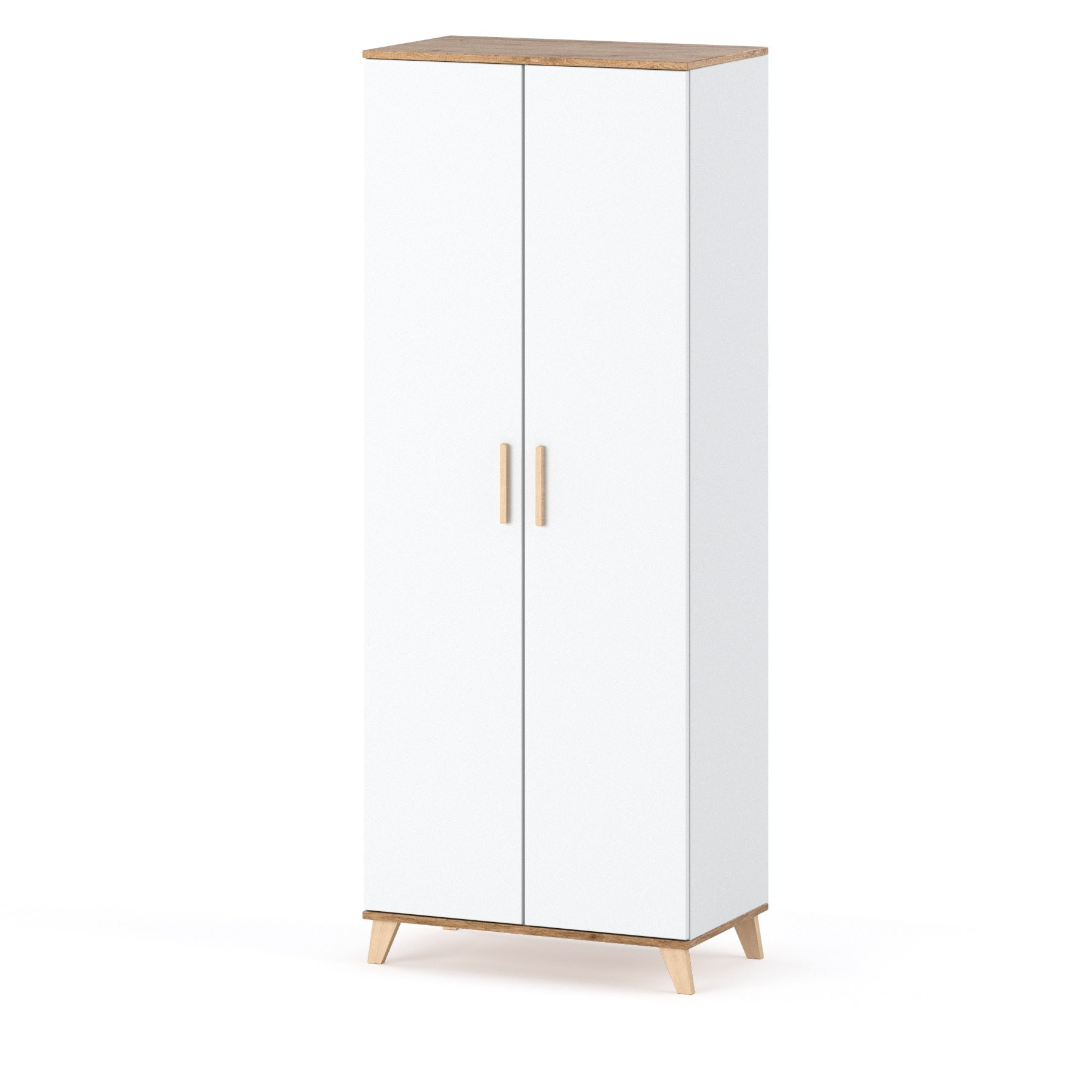 Szafa skandynawska garderoba 80cm sypialnia półki biały mat