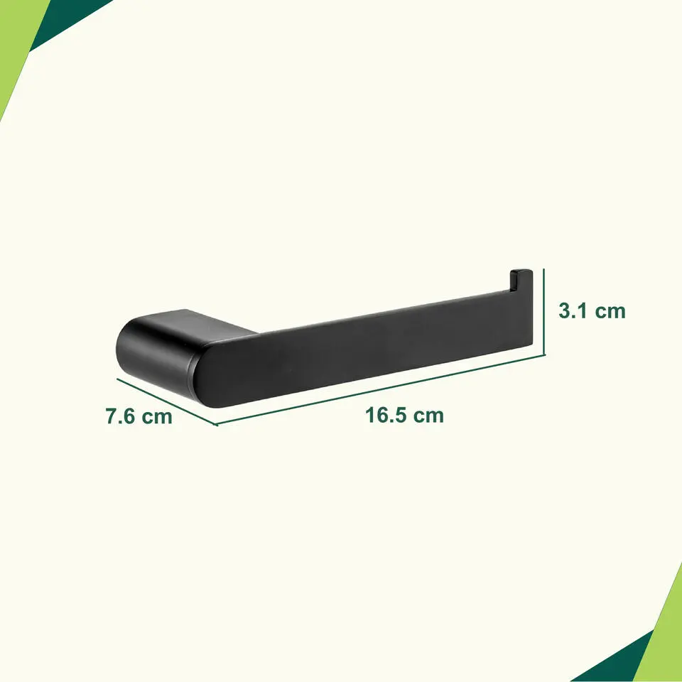 XIVADA Toiletrolhouder Eros - Boren - Rvs - Zwart