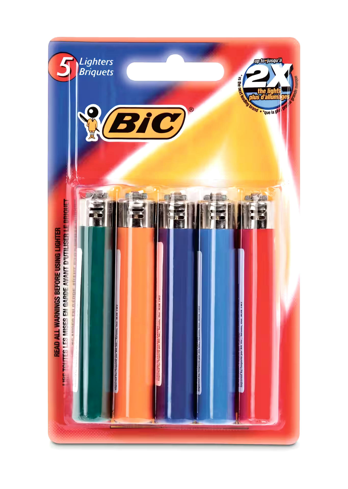 BIC Classic Lighter, Multi-colour, 5-pk