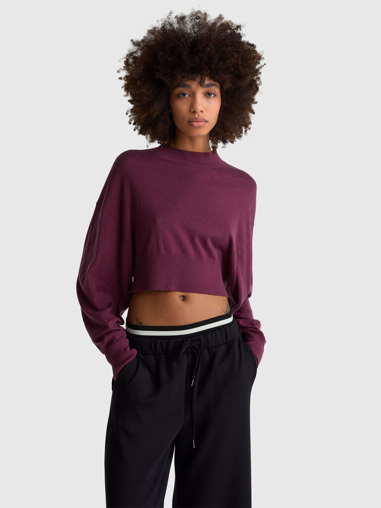 Cropped turtleneck sweater