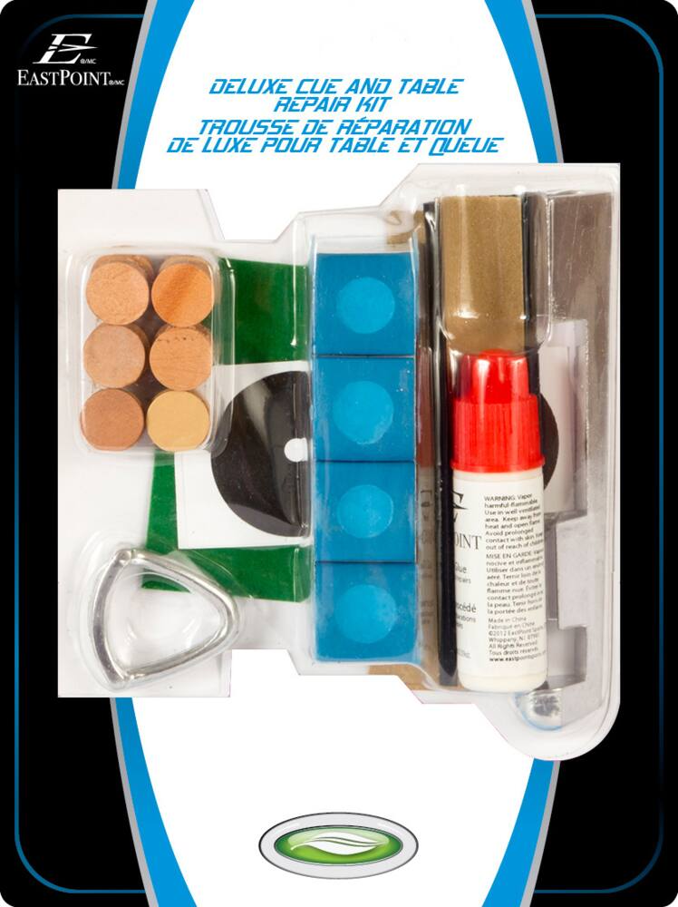 EastPoint Deluxe Billiard/Pool Cue & Table Repair Kit, 7-pc
