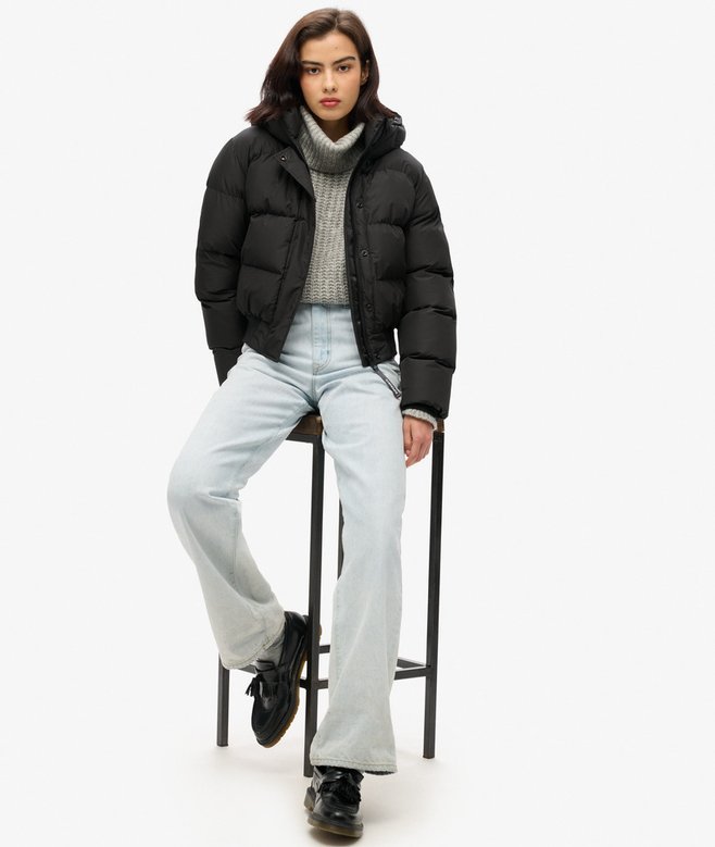 Hooded Sports Puffer Bomber Jacket