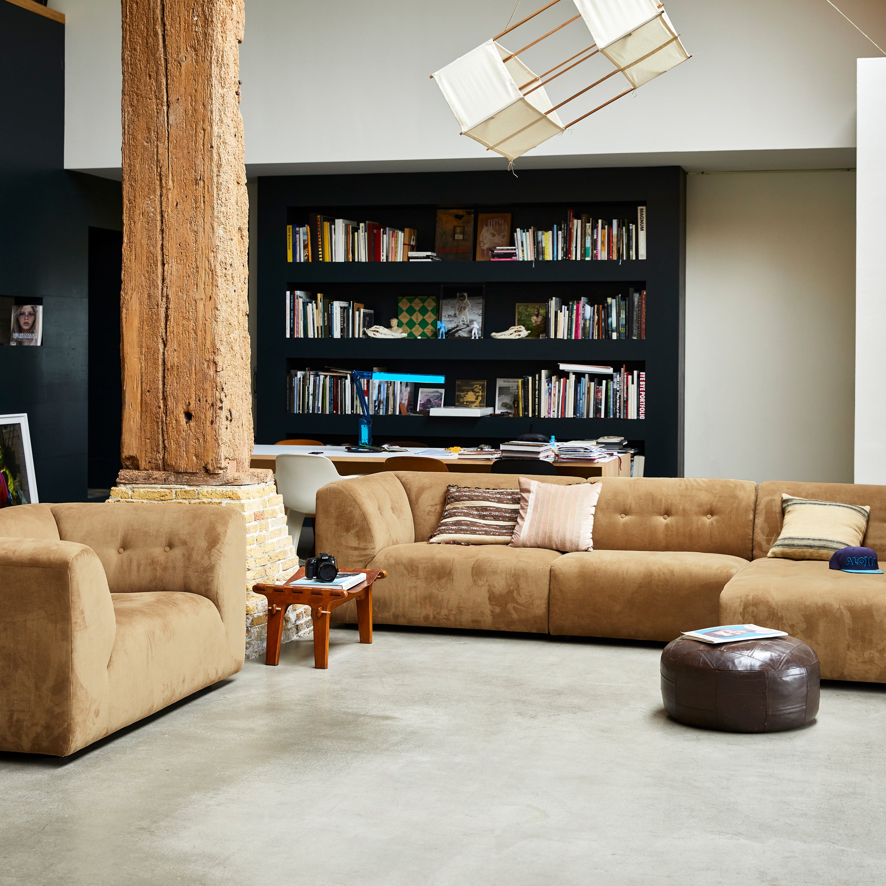 HKliving Vint Bank Element - Divan Rechts - Corduroy Rib - Bruin