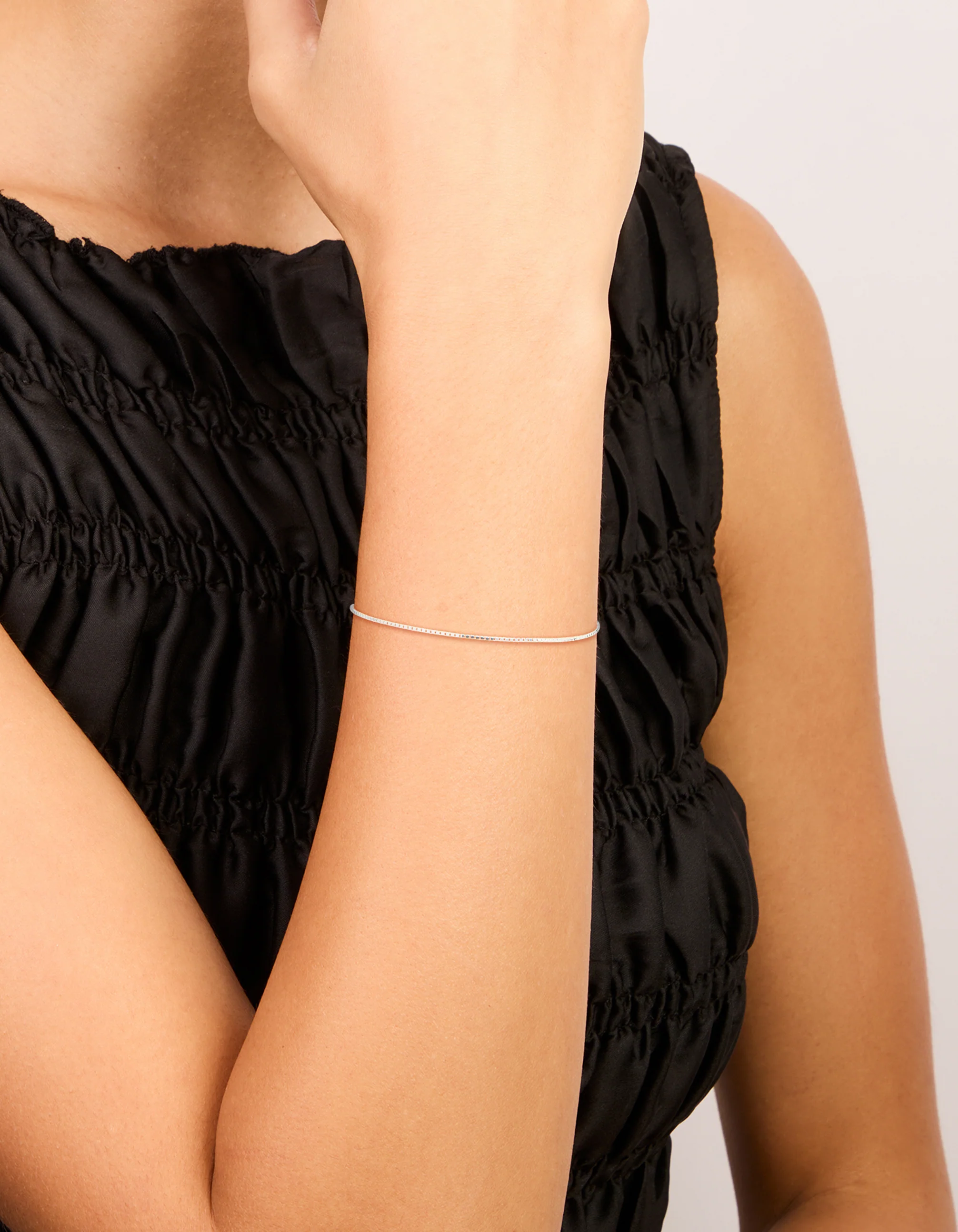 Sterling Silver Cubic Zirconia Adjustable Toggle Bracelet
