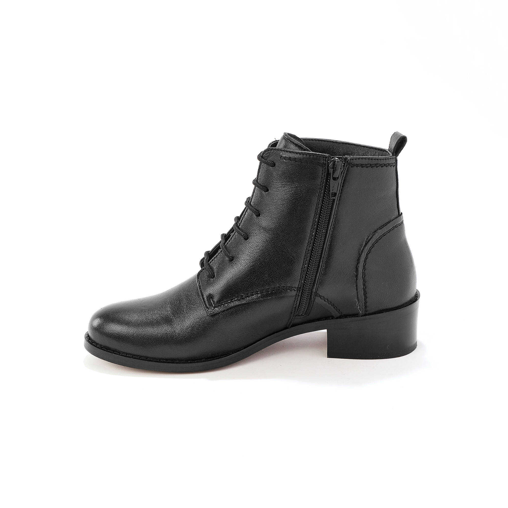 Bottines en cuir confort à lacets