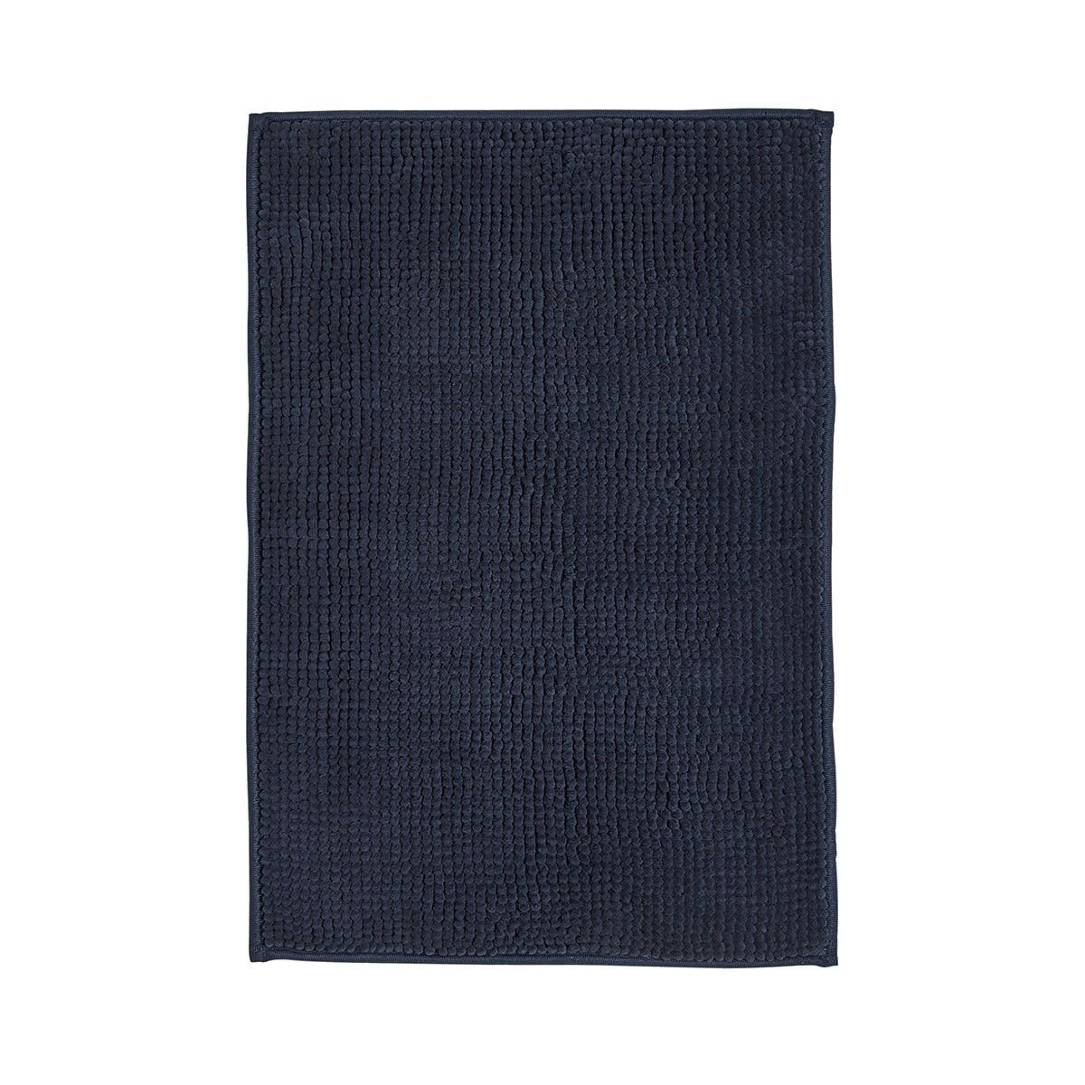 ESSENTIAL - Tapis de bain Bubble uni en Polyester Bleu marine 60x40 cm