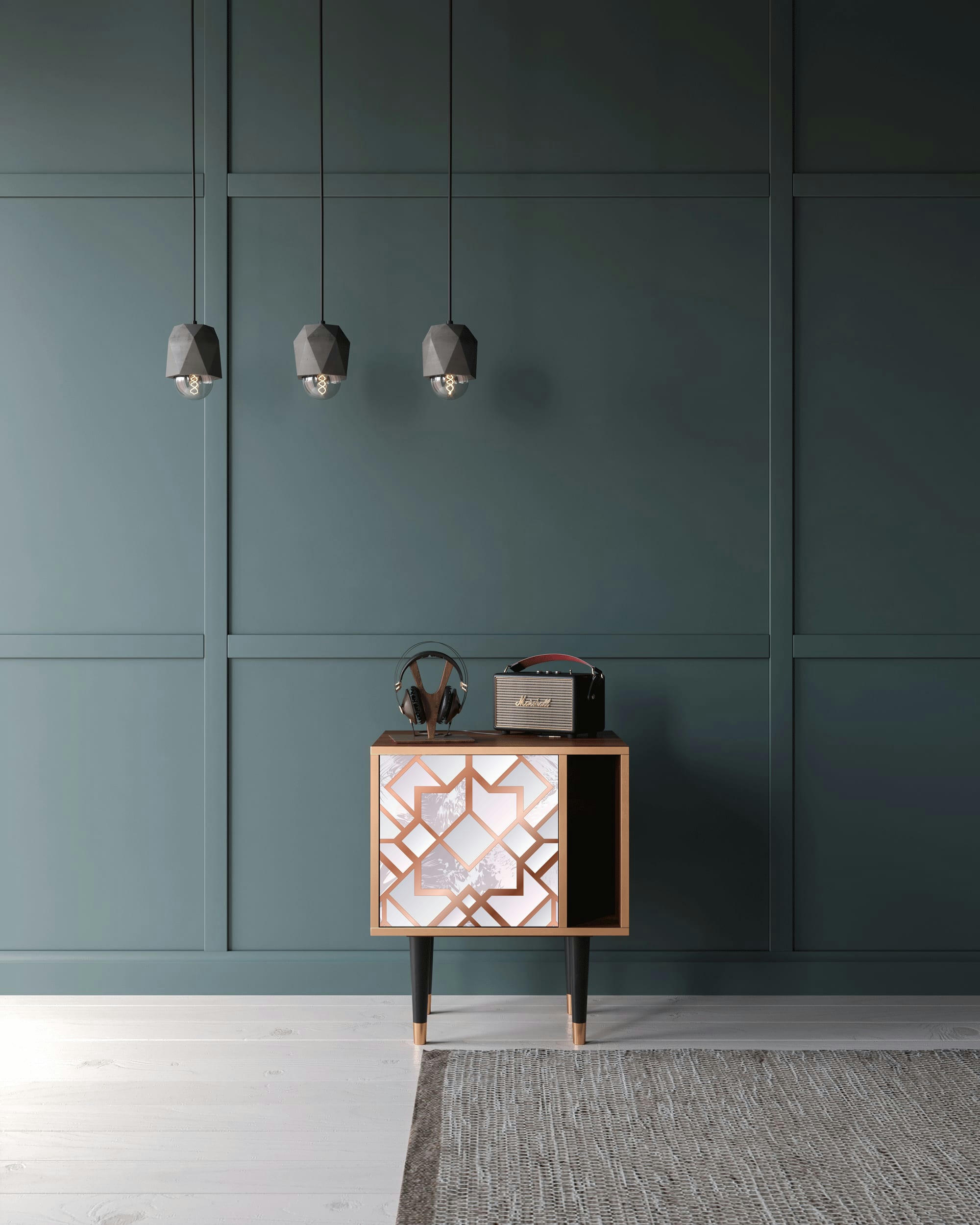 PASTEL FAIRYTALE - Table de chevet rose clair 1 porte L 58 cm