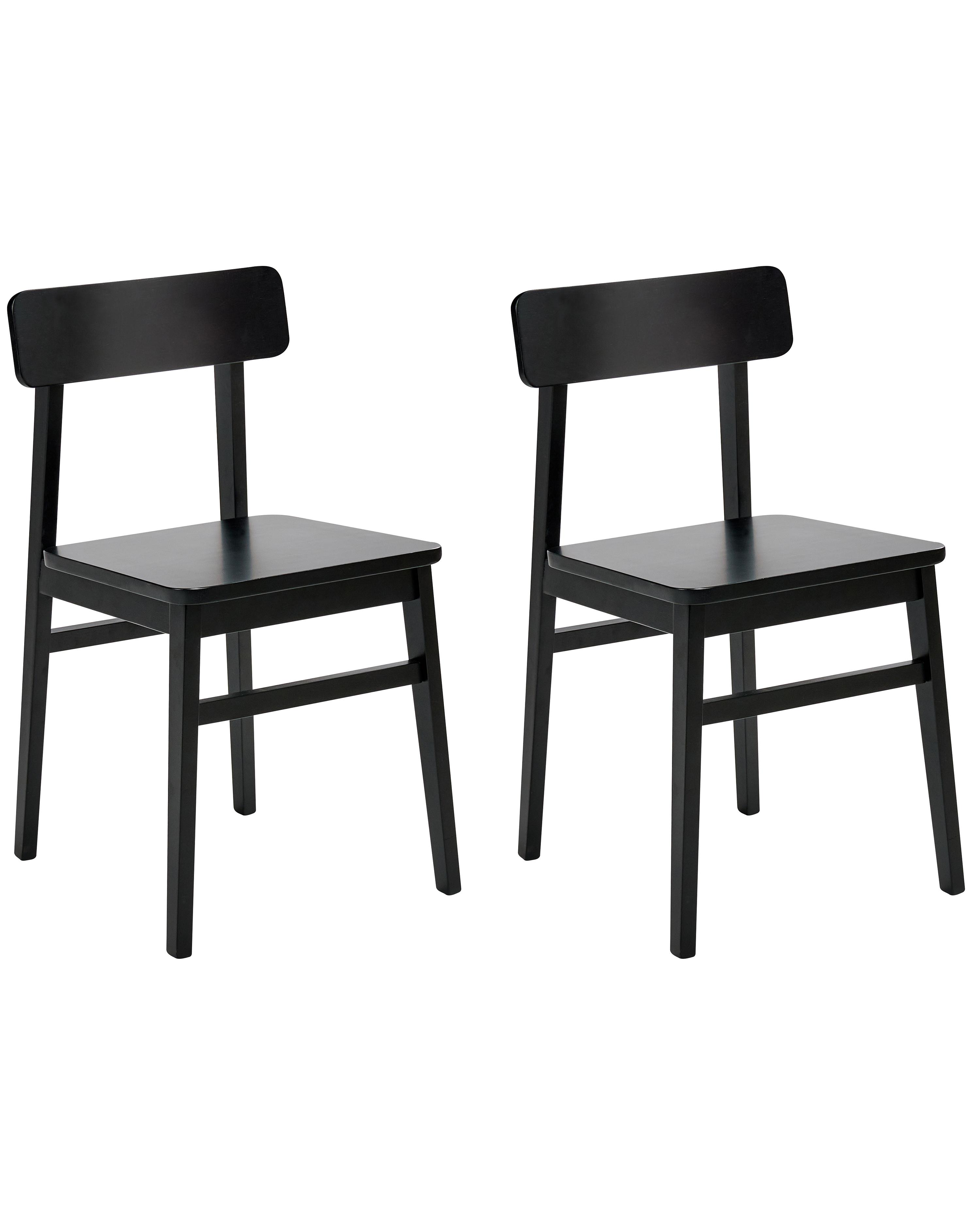Set of 2 Dining Chairs GORRE Wood Black