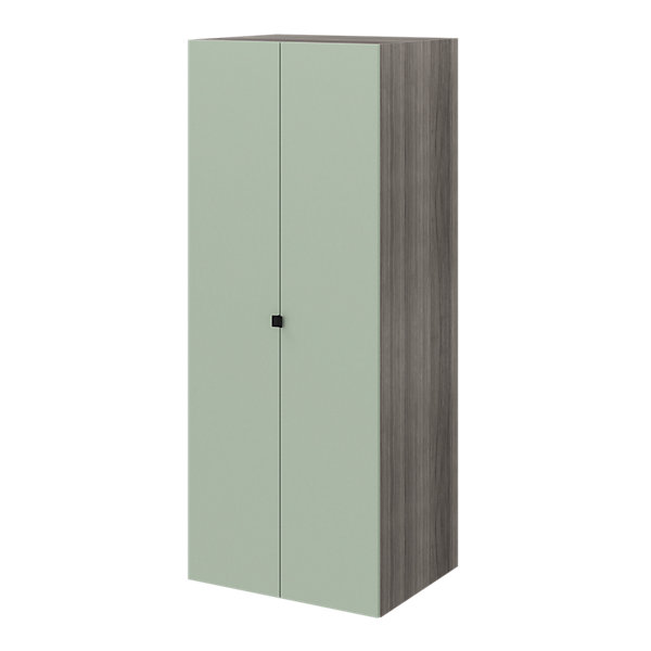 Armoire penderie 2 portes battantes vert agave et effet chêne grisé GoodHome Atomia H. 187 x L. 75 x P. 58 cm