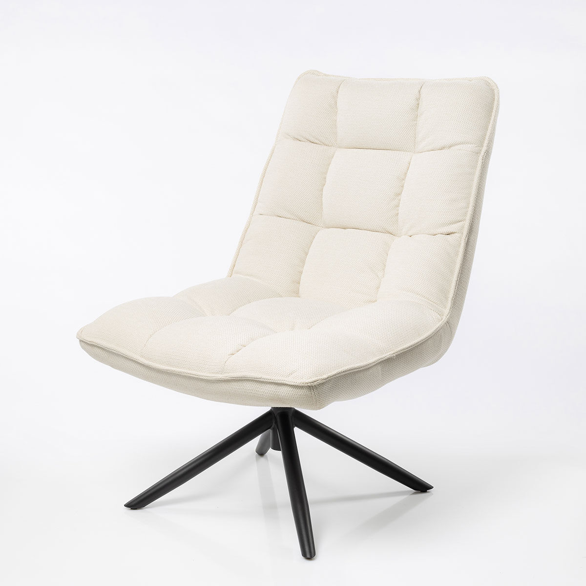 Poltrona MEL rotativa em tecido cru