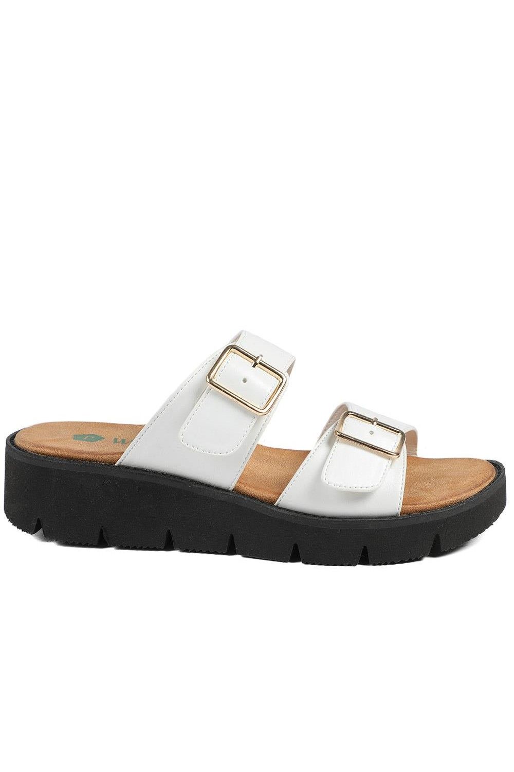 Pavers Wide Fit Cushioned Buckled Sandals