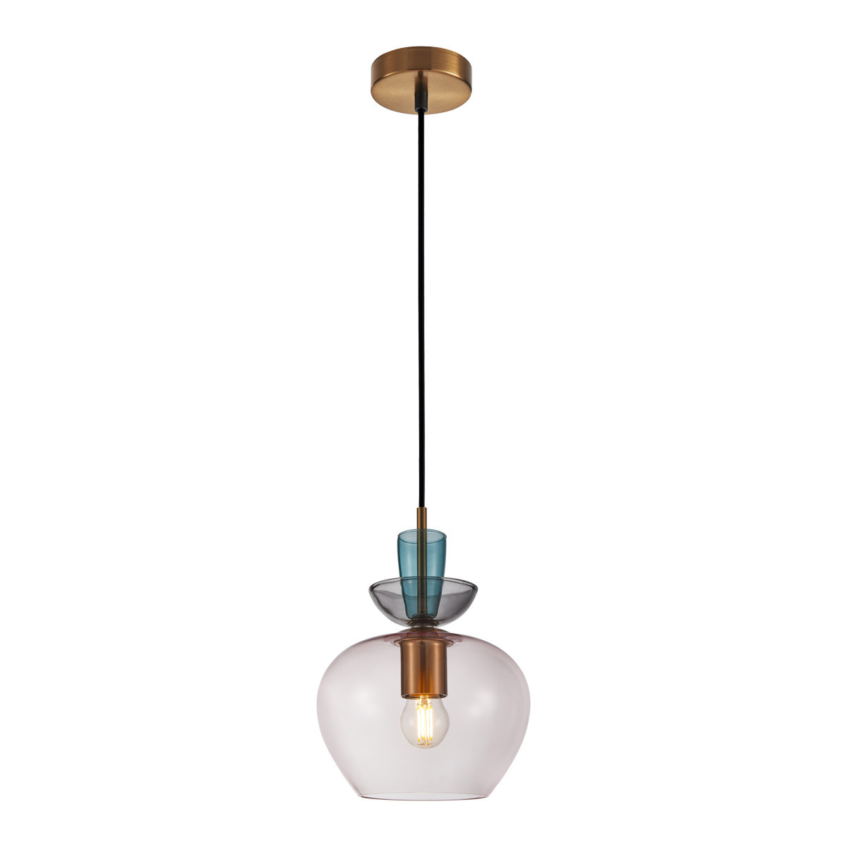 Lampa wisząca złota FANDA 1xE27x40W wym: 100x19x19 cm Italux