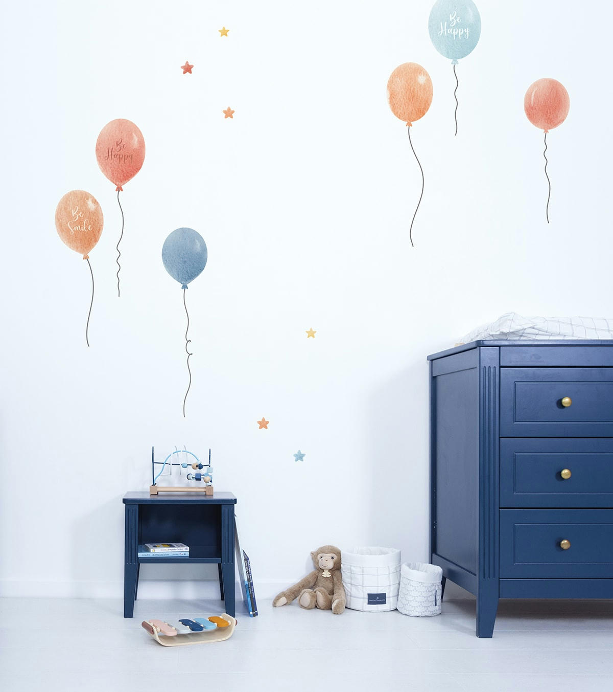 GENTLE FRIENDS - Stickers muraux grands ballons en vinyle mat multicolore