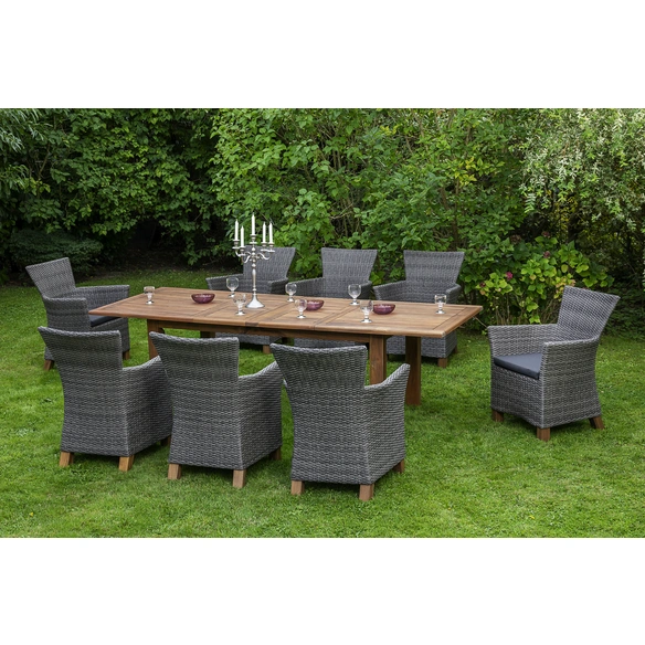 Gartenmöbelset »Toskana«, 8 Sitzplätze, Aluminium/Kunststoff/Akazienholz, inkl. Auflagen