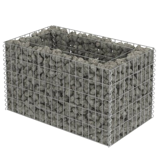NNEVL Gabion Raised Bed Galvanised Steel 90x50x50 cm